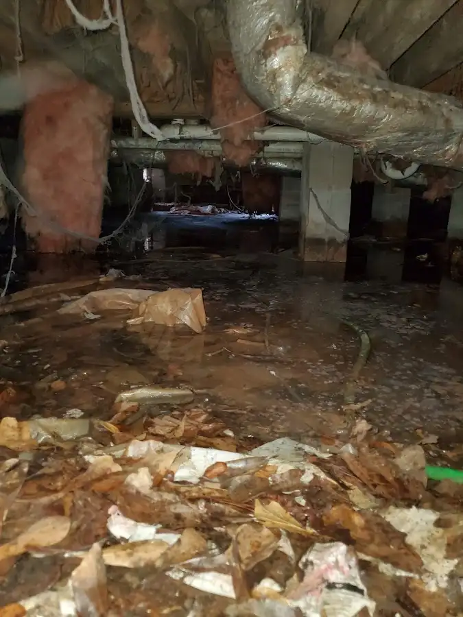 Crawl space flood assessment for Commercial Water Damage Restoration in Whitemarsh